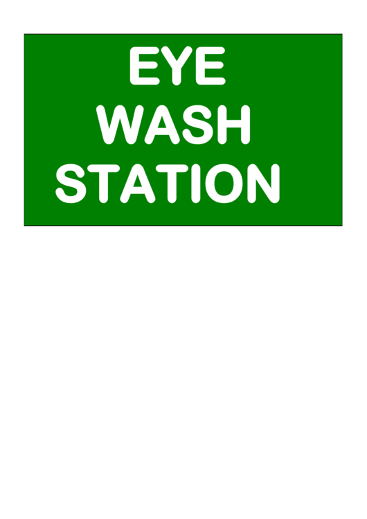 Eye Wash Station Sign Template Printable pdf