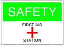 Safety Sign Template: First Aid Station