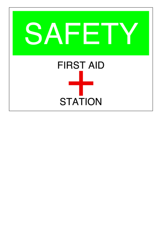 Safety Sign Template: First Aid Station Printable pdf