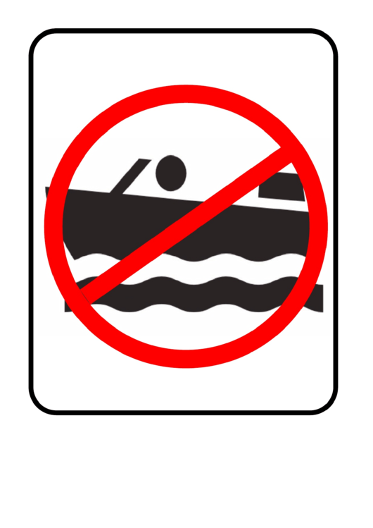 No Boating Sign Template Printable pdf