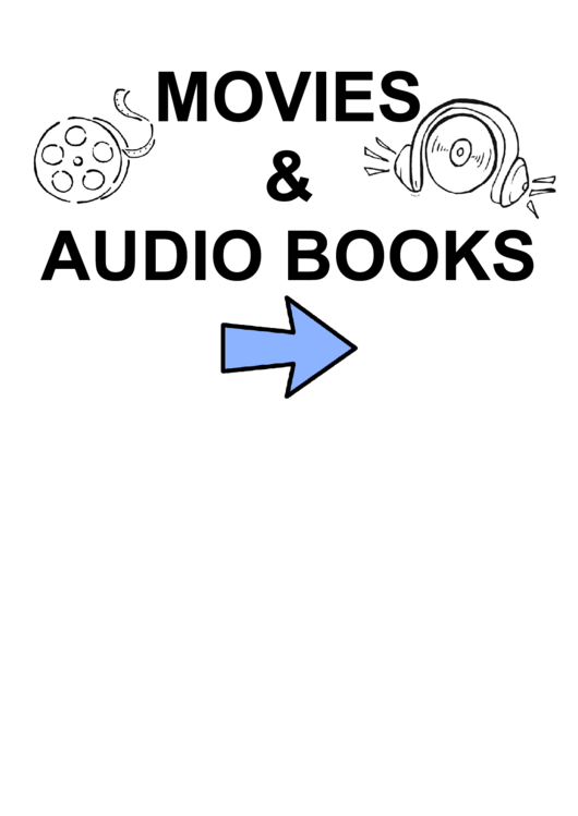 Movies And Audio Books Sign Template Printable pdf