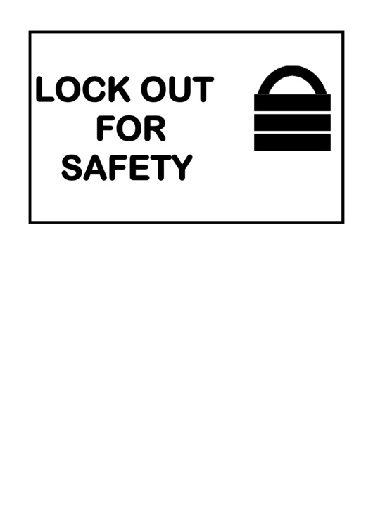 Lock Out For Safety Sign Template Printable pdf