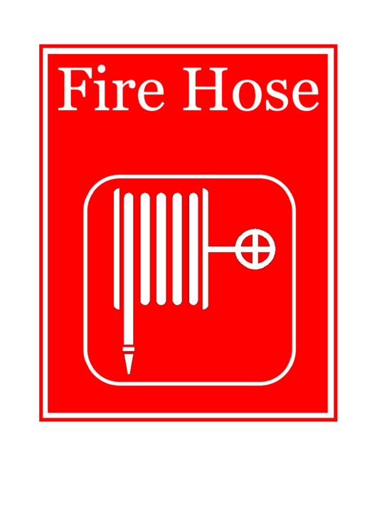 Fire Hose Sign Template Printable pdf
