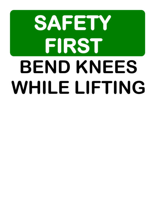 Safety First Sign Template Printable pdf