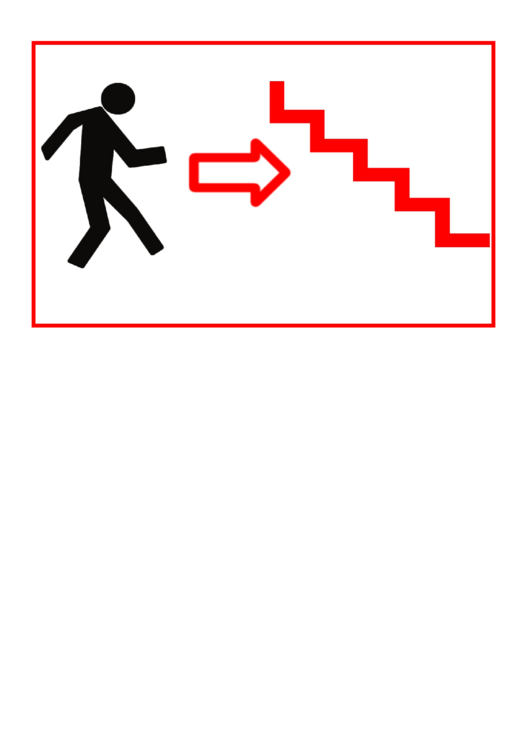 Exit Sign Template: Emergency Stairs Right Printable pdf