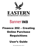 Finance 202 - Creating Online Purchase Requisitions User's Guide