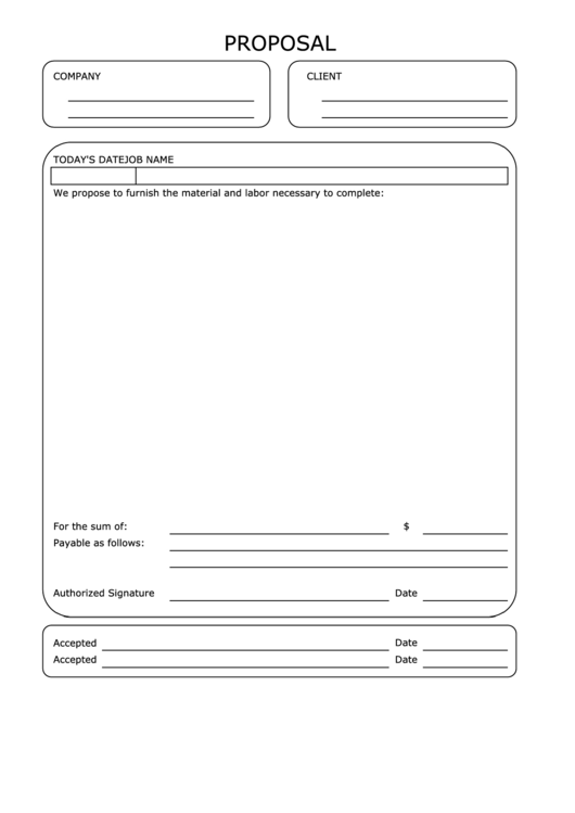 Proposal Template Printable pdf