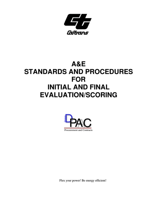 A&e Standards And Procedures For Initial And Final Evaluation/scoring Printable pdf