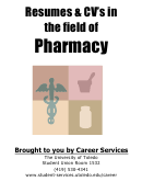 Resumes & Cv's In The Field Of Pharmacy