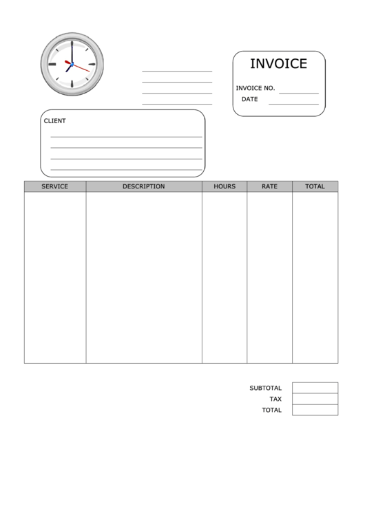 free hourly invoice template pdf word eforms - hourly invoice template ...