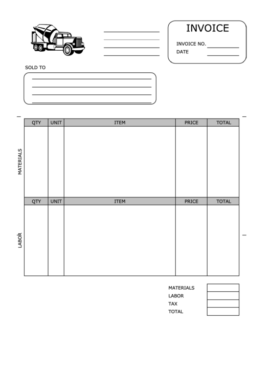 Paving Invoice Template Printable pdf