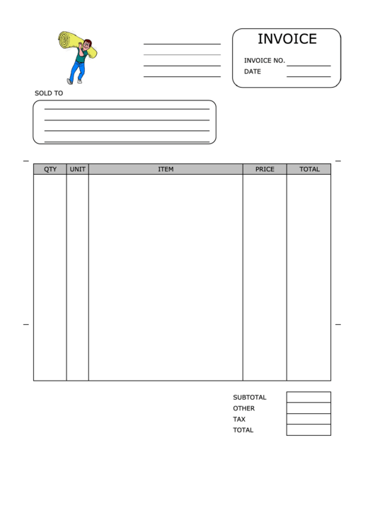 Carpet Purchase Invoice Template Printable pdf