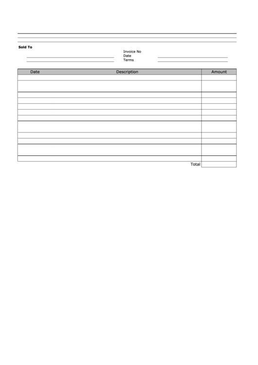 Blank Invoice Template Printable pdf