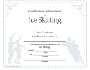 Certificate Of Achievement Template - Ice Skating