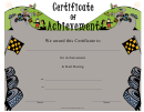 Certificate Of Achievement Template - Kart Racing