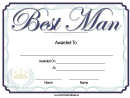 Best Man Certificate Template