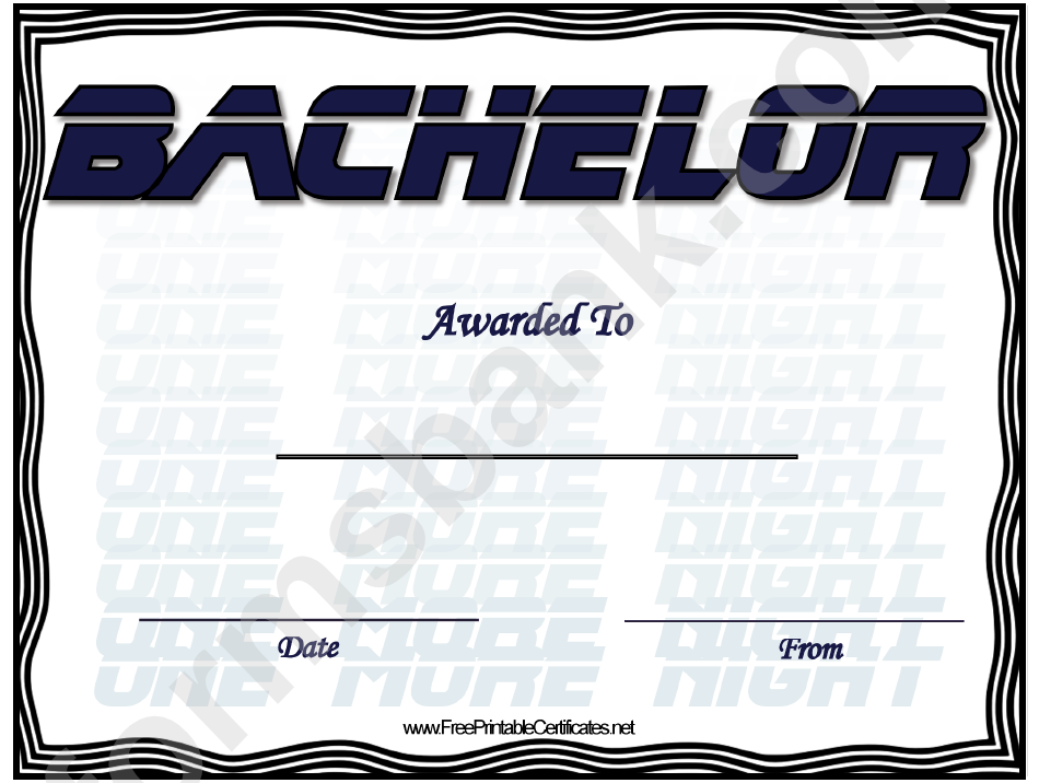 Bachelor Award Certificate Template