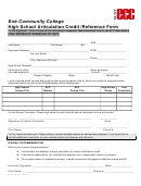 Erie Community College High School Articulation Credit /reference Form