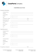 Case Parts Company Credit Reference Form