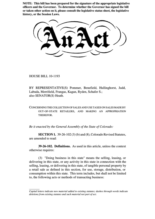 House Bill 10-1193 Printable pdf