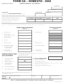 Form Oa - Domestic Form - 2002 Printable pdf