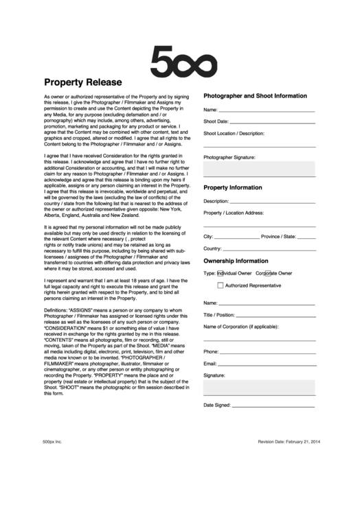 Property Release Form