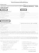 Parent Permission And Health History Form