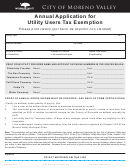 Annual Application For Utility Users Tax Exemption Form