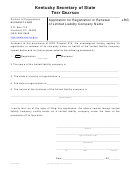 Form Lrg - Application For Registration Or Renewal Of Limited Liability Company Name