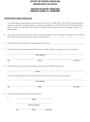 Notification By Existing Limited Liability Company Form - State Of South Carolina Secretary Of State