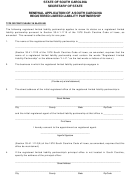 Renewal Application Of A South Carolina Registered Limited Liability Partnership Form