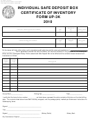 Form Up-3k - Individual Safe Deposit Box Certificate Of Inventory - 2010