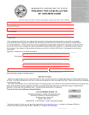 Minnesota Secretary Of State Request For Cancellation Of Assumed Name Form - 2010