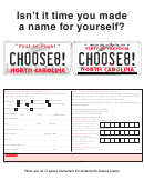 Application Form For A Personalized License Plate