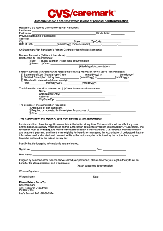 Authorization To Release Information Form