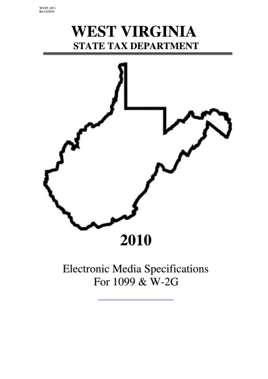 Form Wv/it-105.1 - Specifications For Filing Information Forms Annual 1099-R, 1099 Misc And W2-G On Electronic Media Printable pdf