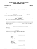 Bcpc Form 523 - Affidavit Of Income And Expenses - Butler County, Ohio