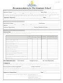 Recommendation For The Graduate School Form - Fayetteville State University