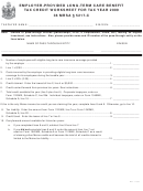Employer-provided Long-term Care Benefits Tax Credit Worksheet For Tax Year 2009