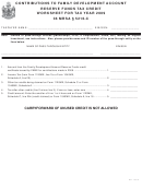 Contributions To Family Development Account Reserve Funds Tax Credit Worksheet - 2009