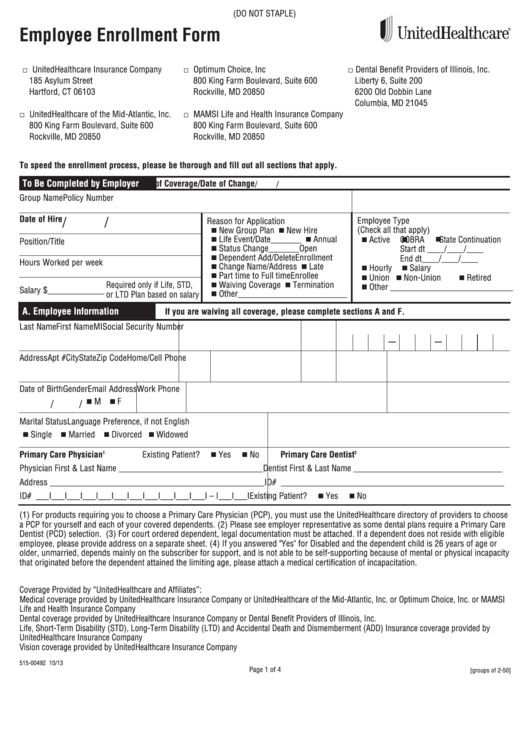 Form Sg.ee.14.md - Employee Enrollment - 2013