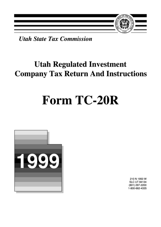 Form Tc-20r - Utah Regulated Investment Company Tax Return And Instructions - 1999 Printable pdf