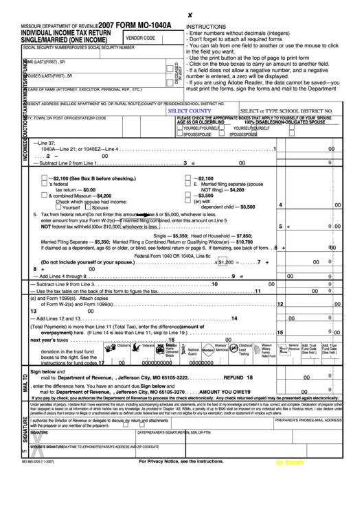 Downloadable Fillable Form 1040a Printable Forms Free Online