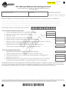 Fillable Montana Form Msa Draft - Montana Medical Care Savings Account - 2011 Printable pdf