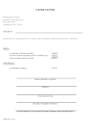 Form Inhs53b - Cover Letter - Not For Profit Certificate Of Domestication - Articles Of Incorporation