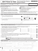 Form Il-1000 Draft - Pass-through Entity Payment Income Tax Return - 2011
