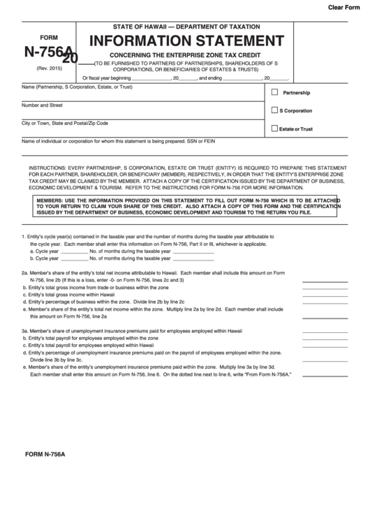 Form N-756a - Information Statement - 2015