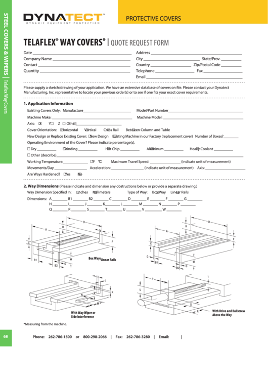 Telaflex Way Covers- Quote Request Form Printable pdf