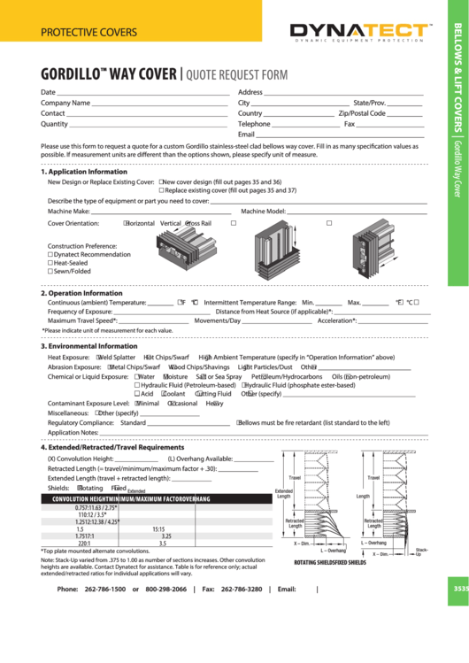 Gordillo Way Cover - Quote Request Form Printable pdf