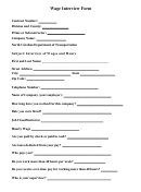 Wage Interview Form